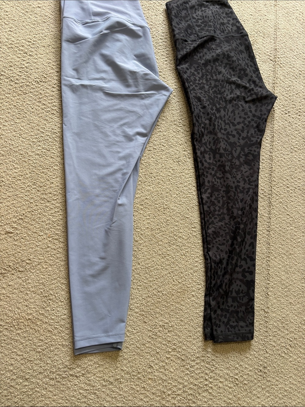Old Navy Light Blue Leggings & Black Leopard Print Leggings